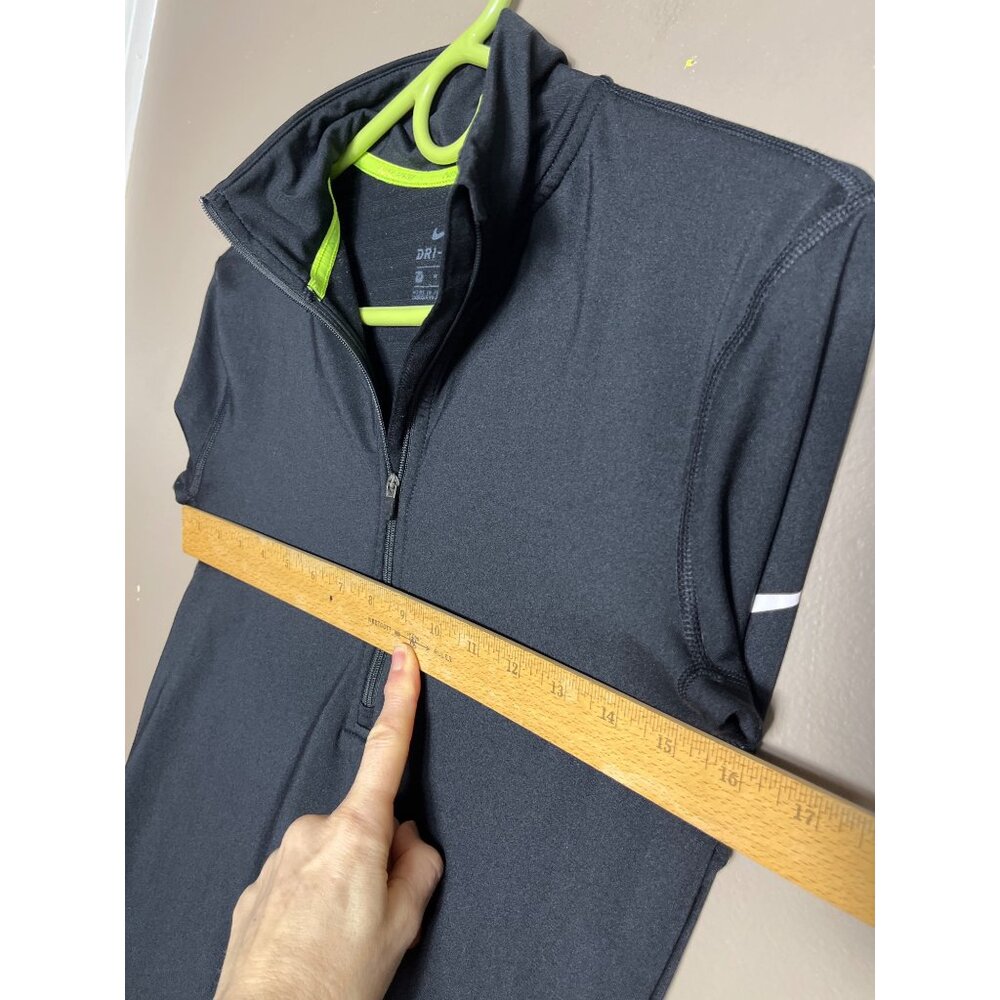 Nike Pro DriFIT Half Zip Shirt Athletic Sportswear Fitness Workout Black Women M - Picture 6 of 8